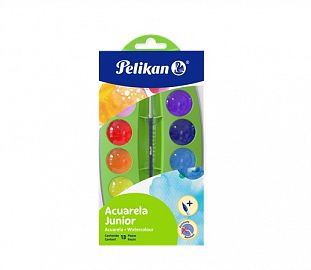 ACUARELA PELIKAN JUNIOR C/PINCEL VERDE EST X12